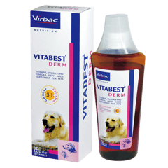 Virbac Vitabest Derm Multivitamin Syrup For Dogs & Cats, 250 ml ( with Omega 6 and Omega 3)