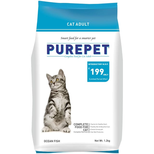 Purepet Adult (+1 Year) Ocean Fish, 1.2kg, Dry Cat Food