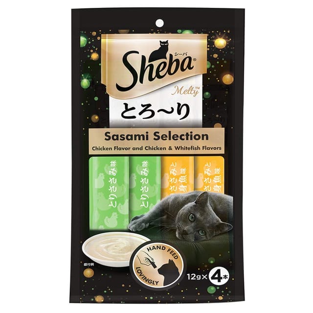 Sheba Melty Premium  Cat Snack Food -Chicken & Chicken-Whitefish- 48 g (4 Sticks)