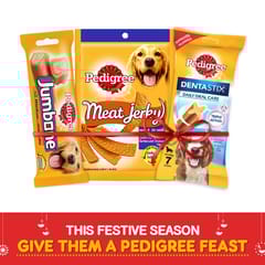 Combo: Pedigree: Dentastix (Small Breed) + Meat Jerky (Adult) + Jumbone (Adult)