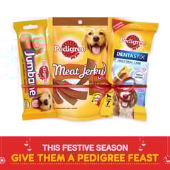 Combo: Pedigree: Dentastix (Medium Breed) + Meat Jerky (Adult) + Jumbone (Adult)