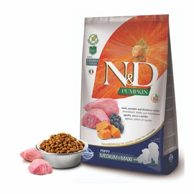 Farmina - N&D Grain Free Lamb & Blueberry Medium & Maxi Breed Puppy Food