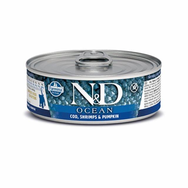 Farmina N&D Ocean - Wet Food For Kittens - Cod, Shrimp & Pumpkin, 80 GM