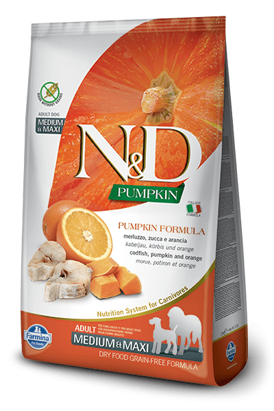 Farmina N&D Grain Free Codfish & Orange Adult Medium & Maxi Breed Dog Food