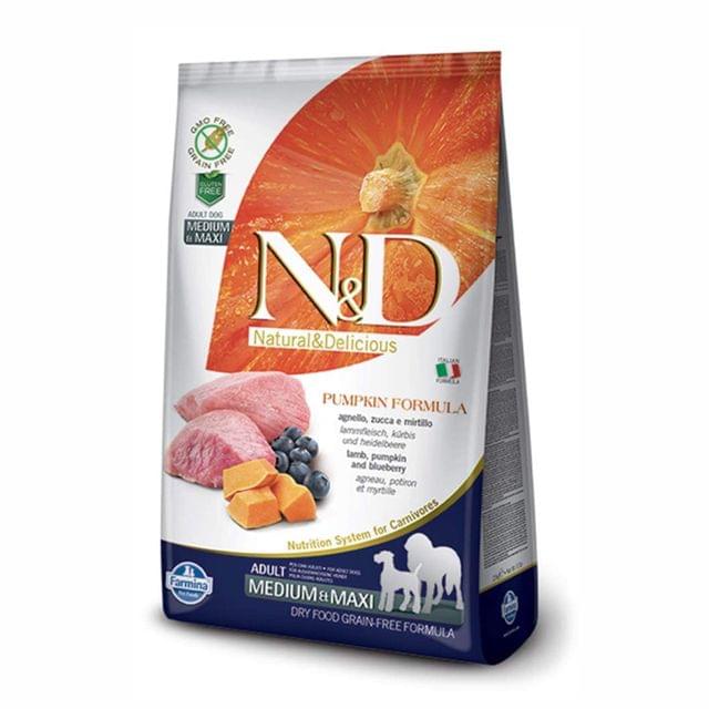 Farmina N&D Grain Free Pumpkin, Lamb & Blueberry Adult Dog Food (Medium & Maxi Breed)