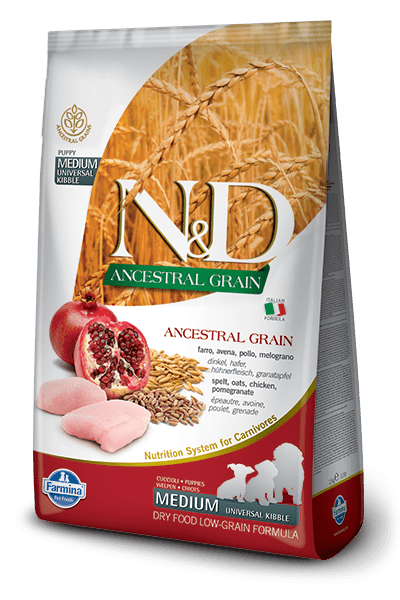 Farmina N&D Low Grain Chicken & Pomegranate Medium Breed Puppy Food